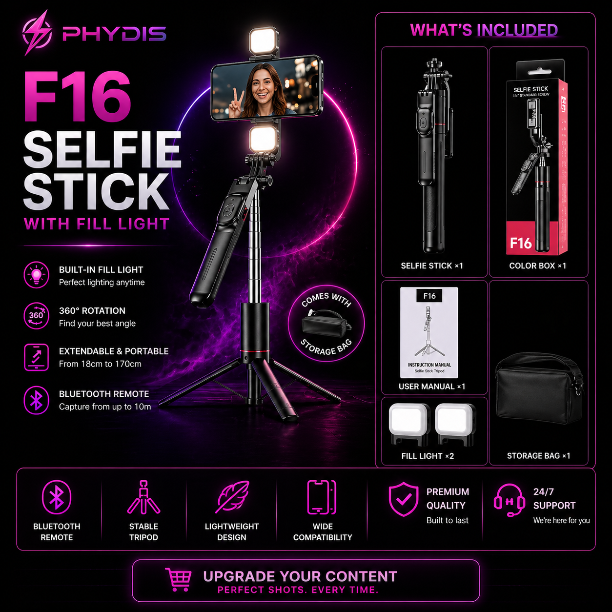 F16 Selfie Stick Tripod
