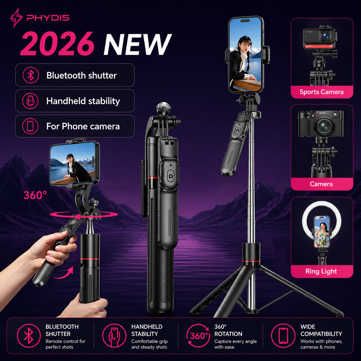 F16 Selfie Stick Tripod